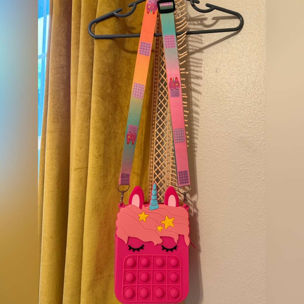 Unicorn Pop It Crossbody Bag - Pink